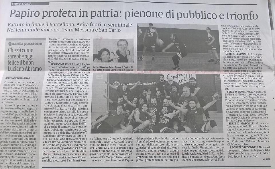 articolo la sicilia finale 2018